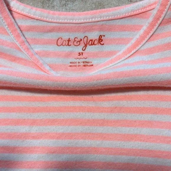 Cat & Jack Pink Striped and Green Floral Dress - Picture 2 of 2